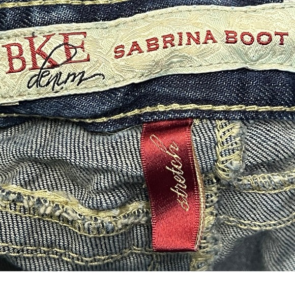 BKE Denim Sabrina Bootcut Jeans‎ Dark Wash Embellished Pockets Size 28 Stretch - Picture 8 of 11